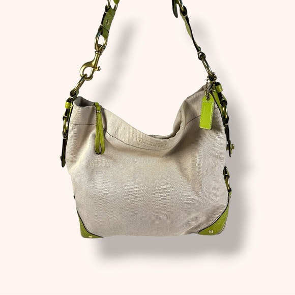 Coach Large Soho Twill & Leather Hobo, 10449 - Picture 1 of 9